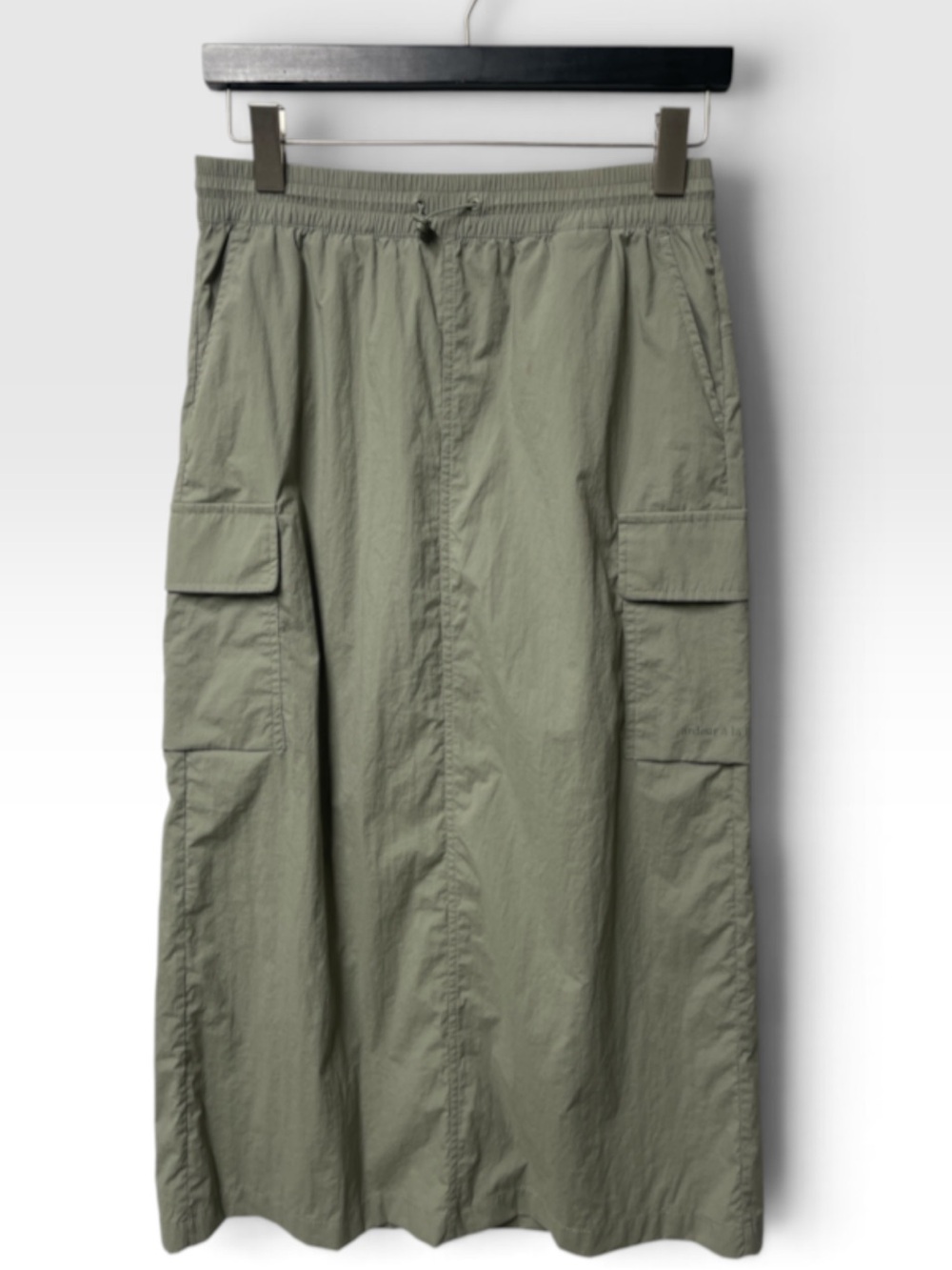 Frank Stone Olive Green Maxi Cargo Skirt with Drawstring Waist - Picture 2 of 14